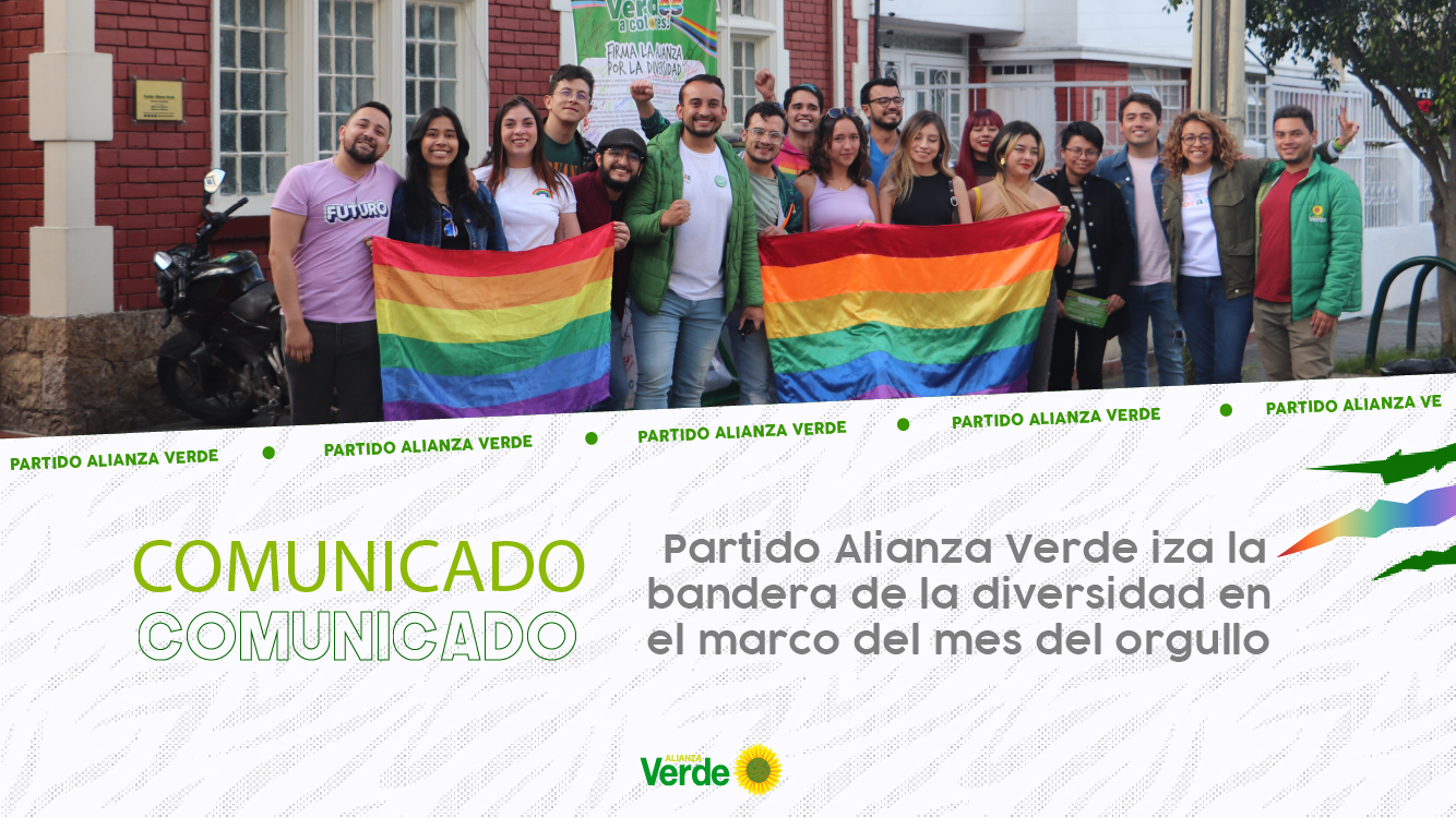  Partido Alianza Verde iza la bandera de la diversidad en el marco del mes del orgullo