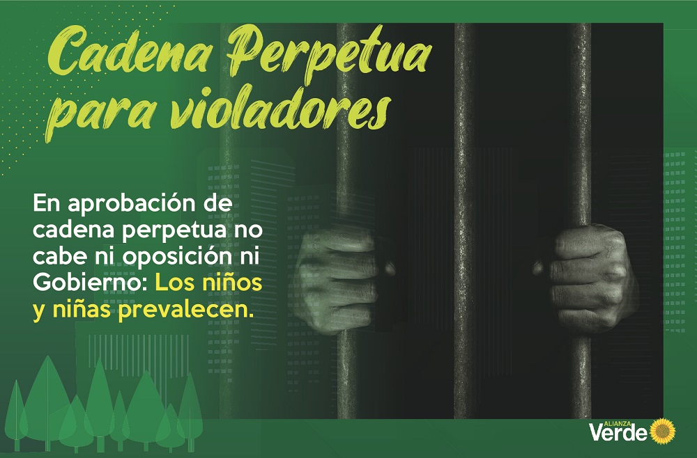 En aprobación de cadena perpetua no cabe ni oposición ni Gobierno: Los niños y niñas prevalecen.